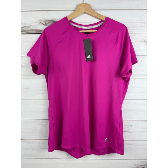 Adidas Golf Fuchsia Knit Short Sleeve T-Shirt‎ UPF 50 NWT Size XL - Picture 1 of 7